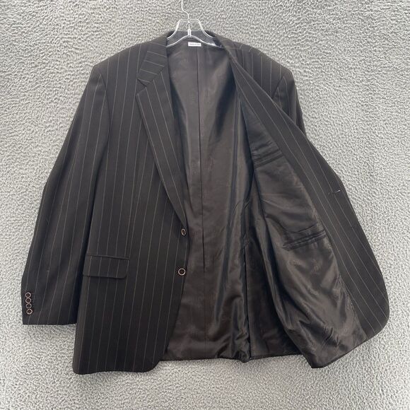 BRIONI Neiman MarcusTraiano Blazer Mens Brown 46L Gold Striped Jacket Wool‎ Coat - Picture 8 of 16